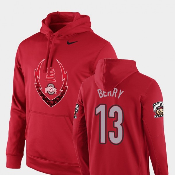 Ohio State Buckeyes #13 Rashod Berry Icon Circuit Mens Football Performance Hoodie - Scarlet