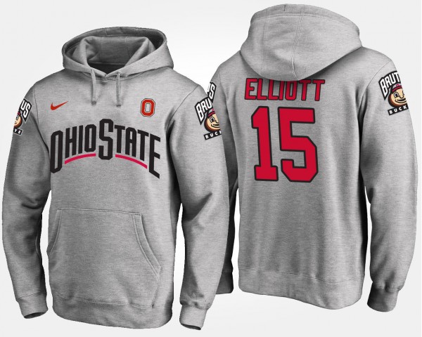 Ohio State Buckeyes #15 Ezekiel Elliott For Men's Hoodie - Gray