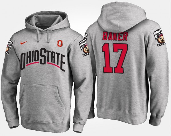 Ohio State Buckeyes #17 Jerome Baker For Men's Hoodie - Gray