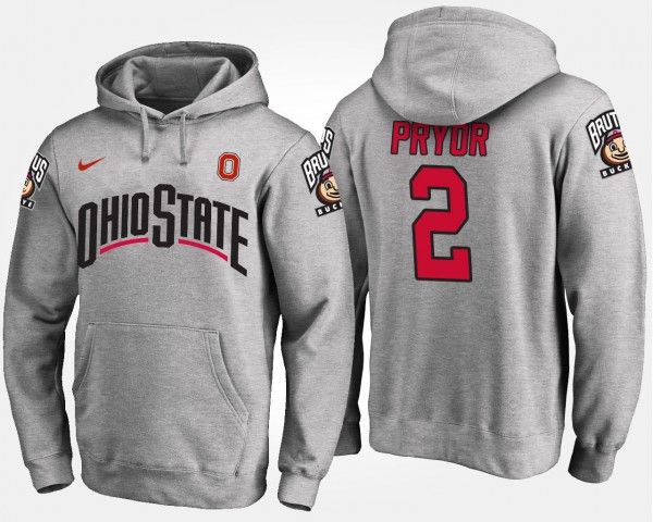 Ohio State Buckeyes #2 Terrelle Pryor For Men Hoodie - Gray