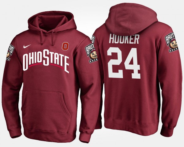 Ohio State Buckeyes #24 Malik Hooker For Men's Hoodie - Scarlet