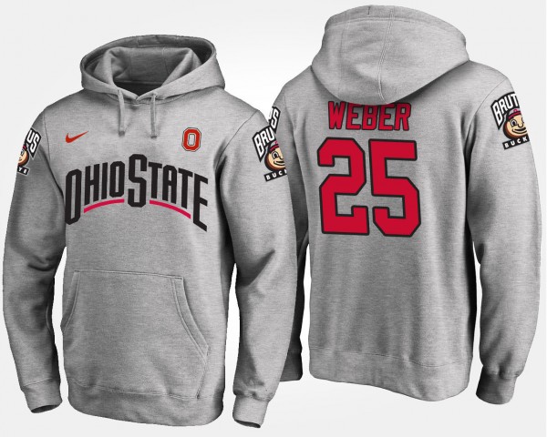 Ohio State Buckeyes #25 Mike Weber Mens Hoodie - Gray