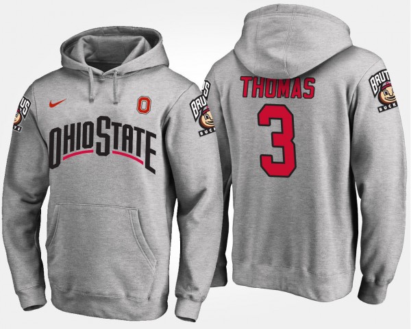 Ohio State Buckeyes #3 Michael Thomas Men Hoodie - Gray