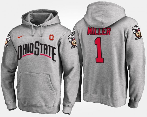 Ohio State Buckeyes #5 Braxton Miller Men Hoodie - Gray