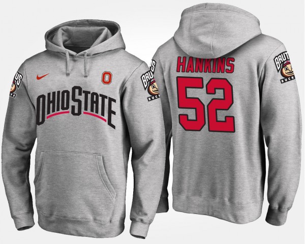 Ohio State Buckeyes #52 Johnathan Hankins Mens Hoodie - Gray