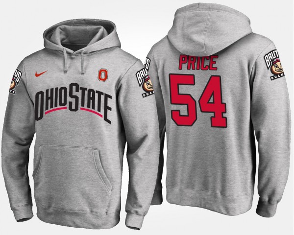 Ohio State Buckeyes #54 Billy Price For Men's Hoodie - Gray