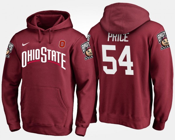 Ohio State Buckeyes #54 Billy Price Men Hoodie - Scarlet