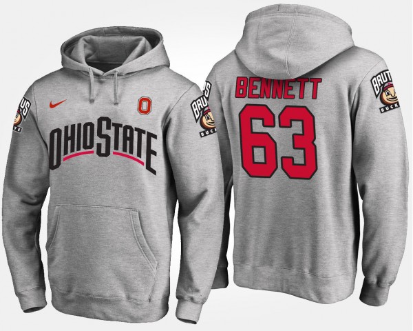 Ohio State Buckeyes #63 Michael Bennett For Men's Hoodie - Gray