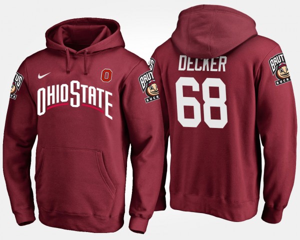 Ohio State Buckeyes #68 Taylor Decker Men Hoodie - Scarlet