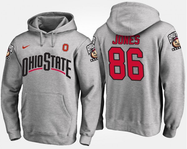 Ohio State Buckeyes #86 Dre'Mont Jones Men's Hoodie - Gray