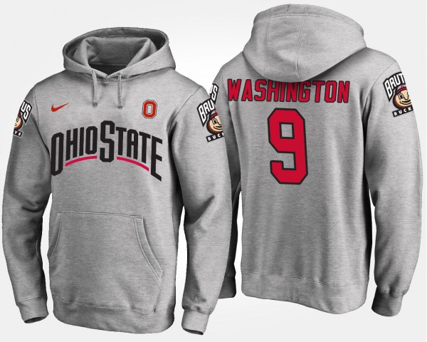 Ohio State Buckeyes #9 Adolphus Washington For Men's Hoodie - Gray