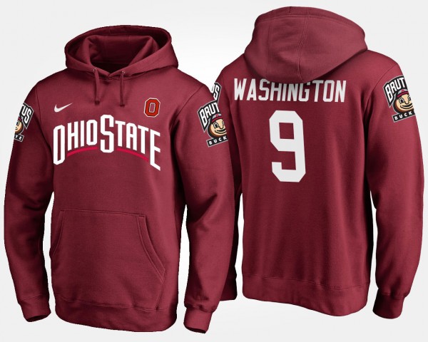 Ohio State Buckeyes #9 Adolphus Washington Men Hoodie - Scarlet