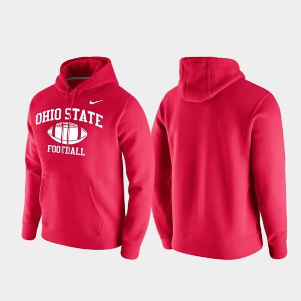 Ohio State Buckeyes Men's Retro Football Club Fleece Hoodie - Scarlet