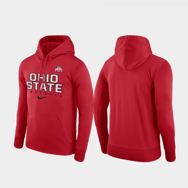 Ohio State Buckeyes Mens Performance Football Practice Hoodie - Scarlet