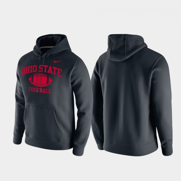 Ohio State Buckeyes Mens Retro Football Club Fleece Hoodie - Black