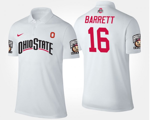 Ohio State Buckeyes #16 J.T. Barrett Men's Polo - White