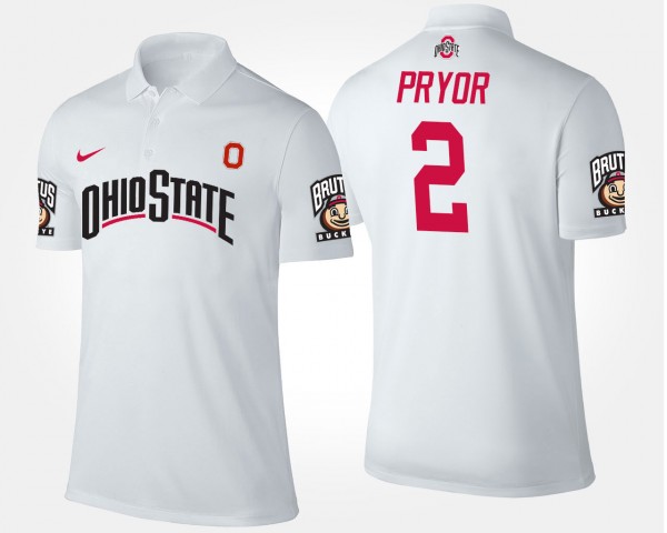 Ohio State Buckeyes #2 Terrelle Pryor Men's Polo - White