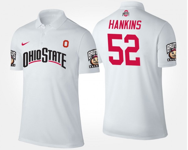 Ohio State Buckeyes #52 Johnathan Hankins For Men's Polo - White