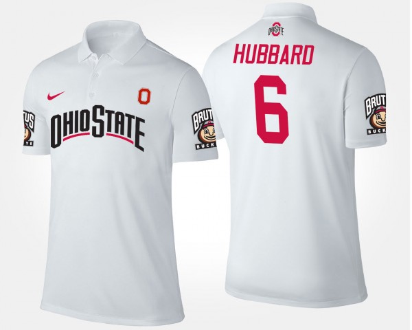 Ohio State Buckeyes #6 Sam Hubbard Men Polo - White