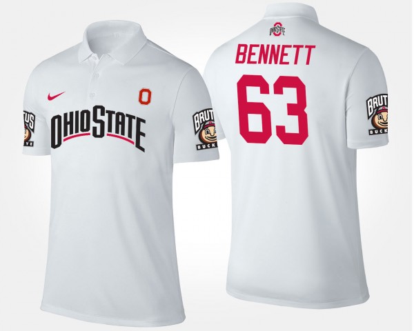 Ohio State Buckeyes #63 Michael Bennett Mens Polo - White