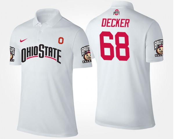 Ohio State Buckeyes #68 Taylor Decker Mens Polo - White