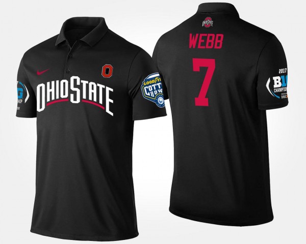 Ohio State Buckeyes #7 Damon Webb Big Ten Conference Cotton Bowl Bowl Game For Men's Polo - Black