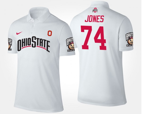 Ohio State Buckeyes #74 Jamarco Jones Men's Polo - White