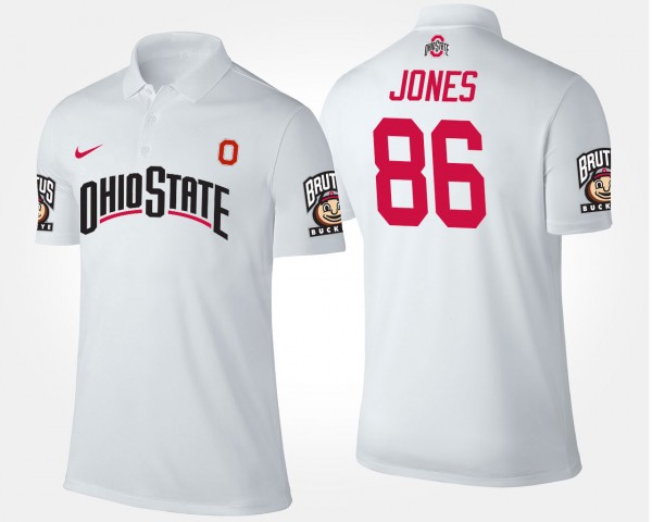 Ohio State Buckeyes #86 Dre'Mont Jones Men Polo - White