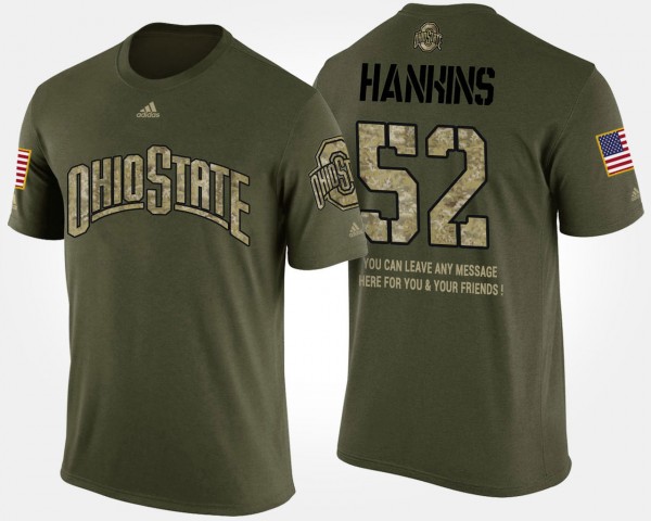 Ohio State Buckeyes #52 Johnathan Hankins Mens Short Sleeve With Message Military T-Shirt - Camo