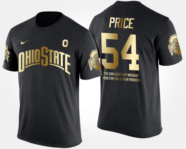 Ohio State Buckeyes #54 Billy Price Gold Limited Short Sleeve With Message Mens T-Shirt - Black