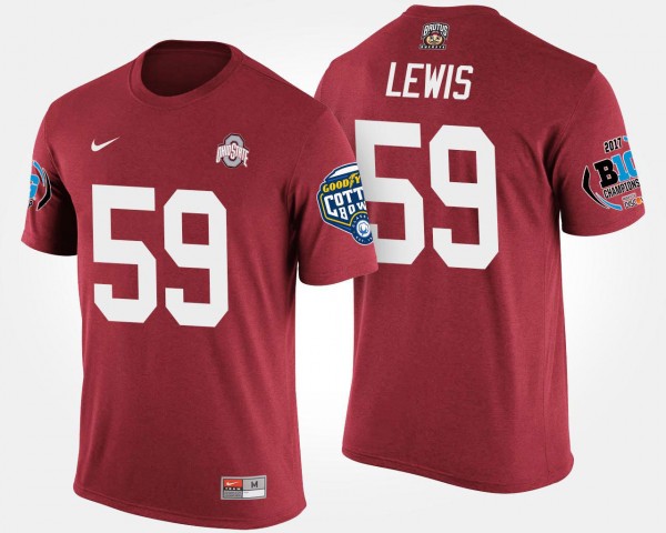 Ohio State Buckeyes #59 Tyquan Lewis Big Ten Conference Cotton Bowl Bowl Game Men's T-Shirt - Scarlet