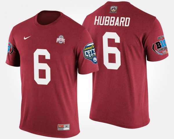 Ohio State Buckeyes #6 Sam Hubbard Mens Bowl Game Big Ten Conference Cotton Bowl T-Shirt - Scarlet