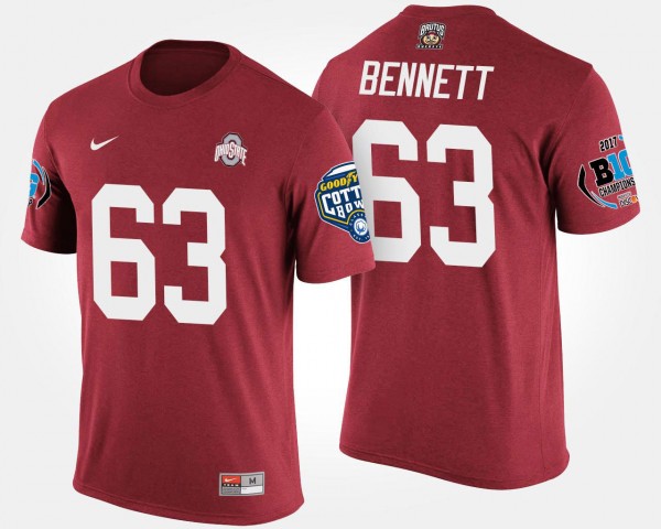 Ohio State Buckeyes #63 Michael Bennett Bowl Game Big Ten Conference Cotton Bowl For Men T-Shirt - Scarlet