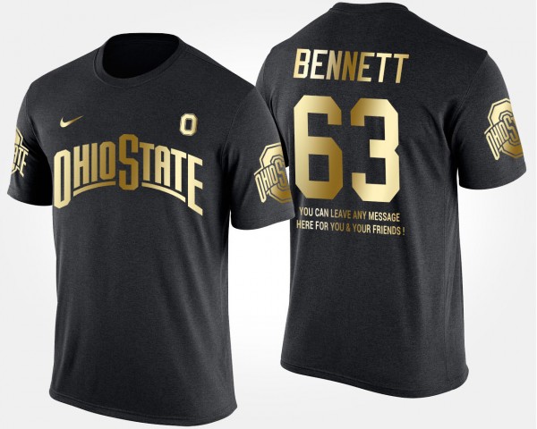 Ohio State Buckeyes #63 Michael Bennett Gold Limited Short Sleeve With Message For Men T-Shirt - Black