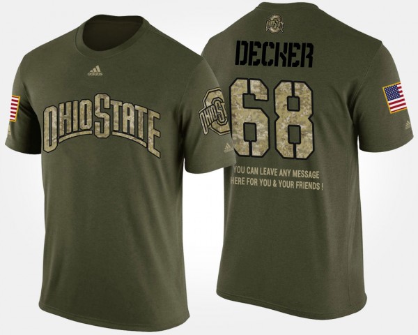 Ohio State Buckeyes #68 Taylor Decker Military Men's Short Sleeve With Message T-Shirt - Camo