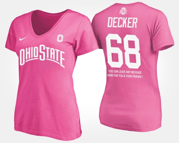 Ohio State Buckeyes #68 Taylor Decker With Message Women T-Shirt - Pink