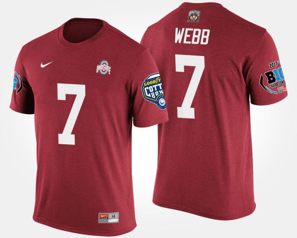 Ohio State Buckeyes #7 Damon Webb For Men Bowl Game Big Ten Conference Cotton Bowl T-Shirt - Scarlet