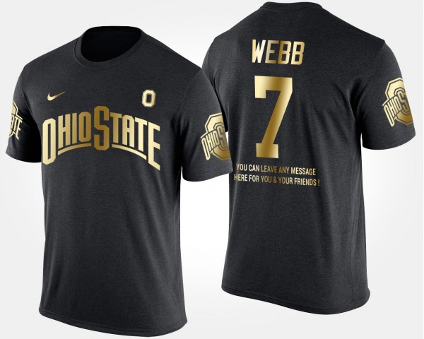 Ohio State Buckeyes #7 Damon Webb Gold Limited Men's Short Sleeve With Message T-Shirt - Black