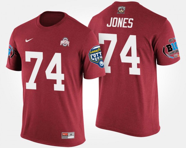 Ohio State Buckeyes #74 Jamarco Jones For Men's Bowl Game Big Ten Conference Cotton Bowl T-Shirt - Scarlet