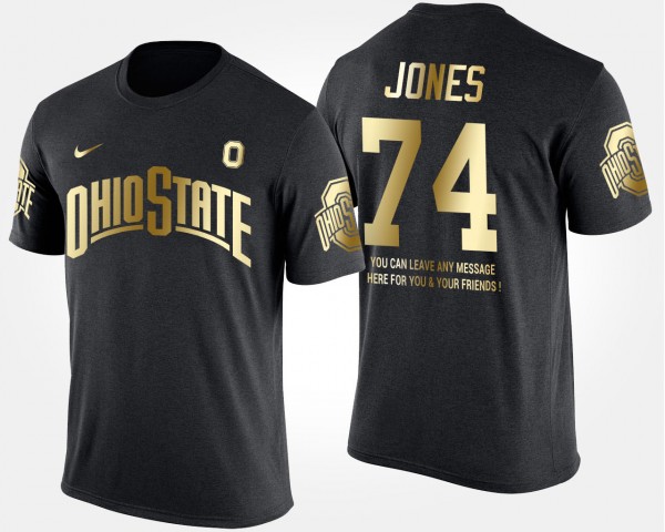 Ohio State Buckeyes #74 Jamarco Jones Gold Limited Men Short Sleeve With Message T-Shirt - Black