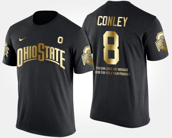 Ohio State Buckeyes #8 Gareon Conley Gold Limited Men Short Sleeve With Message T-Shirt - Black