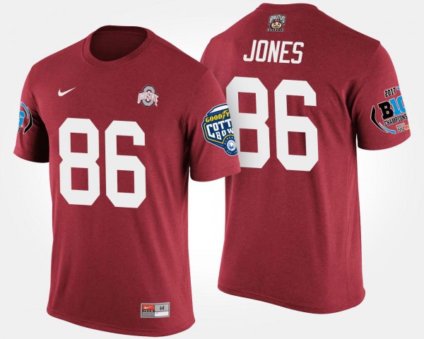 Ohio State Buckeyes #86 Dre'Mont Jones Big Ten Conference Cotton Bowl Bowl Game Men's T-Shirt - Scarlet