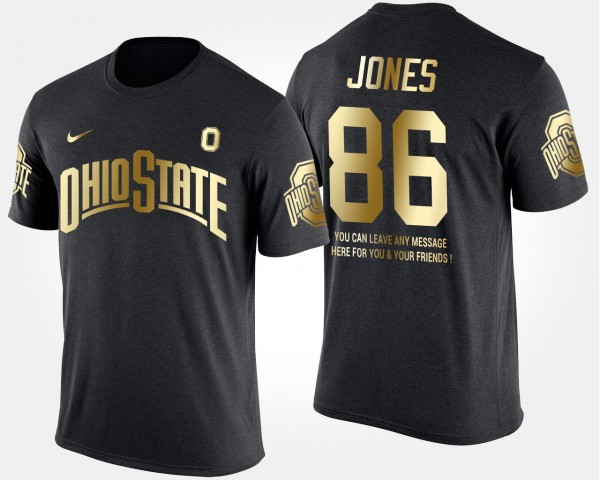 Ohio State Buckeyes #86 Dre'Mont Jones Gold Limited Men's Short Sleeve With Message T-Shirt - Black