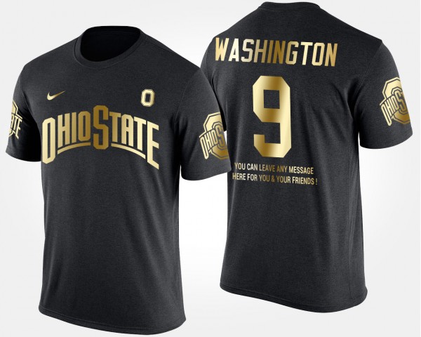 Ohio State Buckeyes #9 Adolphus Washington Gold Limited Short Sleeve With Message Mens T-Shirt - Black