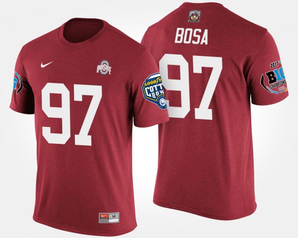 Ohio State Buckeyes #97 Joey Bosa Bowl Game Mens Big Ten Conference Cotton Bowl T-Shirt - Scarlet