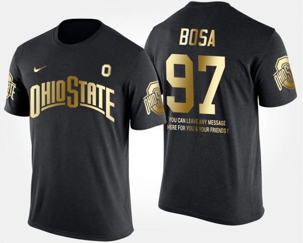 Ohio State Buckeyes #97 Joey Bosa Gold Limited Mens Short Sleeve With Message T-Shirt - Black