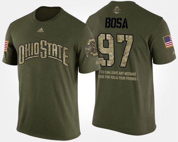 Ohio State Buckeyes #97 Joey Bosa Military Men Short Sleeve With Message T-Shirt - Camo