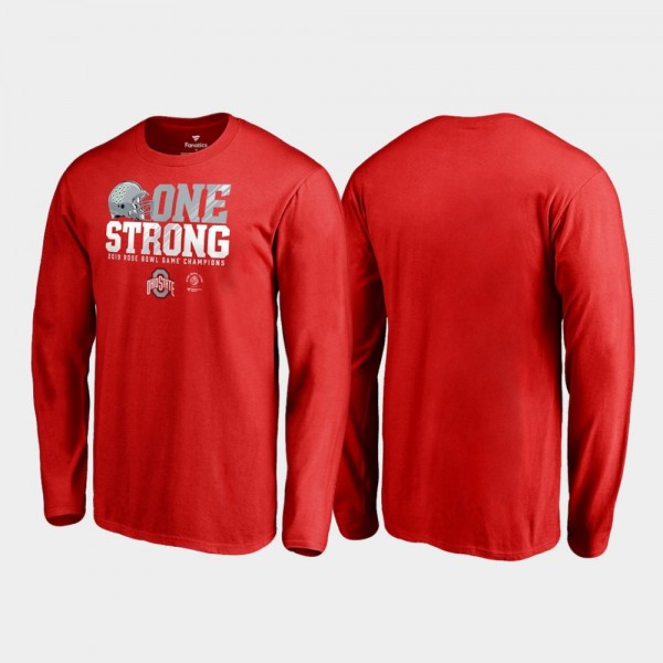 Ohio State Buckeyes Endaround Long Sleeve 2019 Rose Bowl Champions Men's T-Shirt - Scarlet