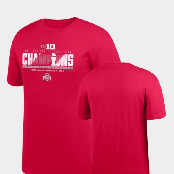 Ohio State Buckeyes Locker Room Big & Tall 2018 Big Ten Football Champions For Men's T-Shirt - Scarlet